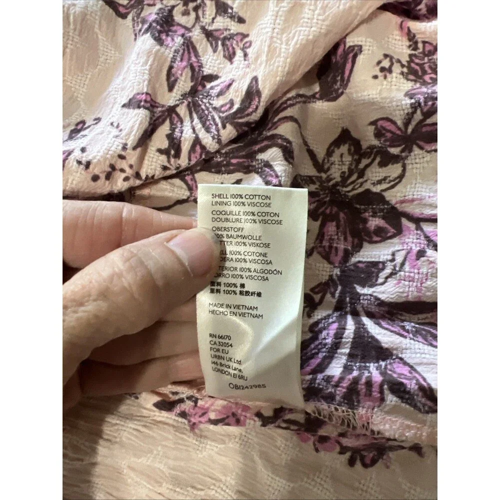 Free people floral tunic size extra small BoHo cottage core ruffled